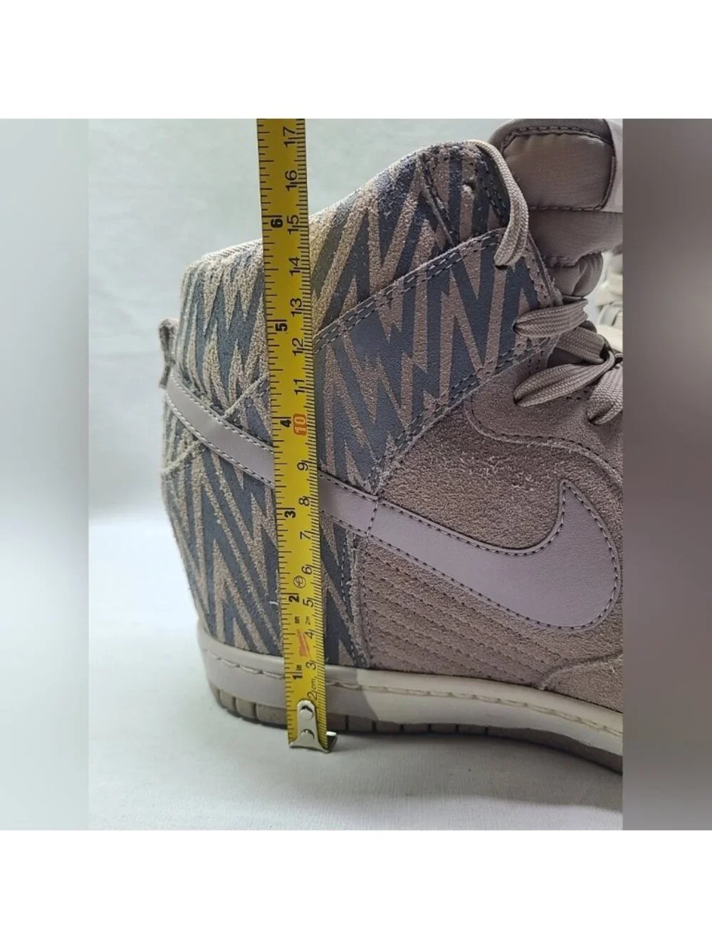 Nike Dunk Sky Hi Hidden Wedge Gray Suede Bolt Women’s Size 9- Rare